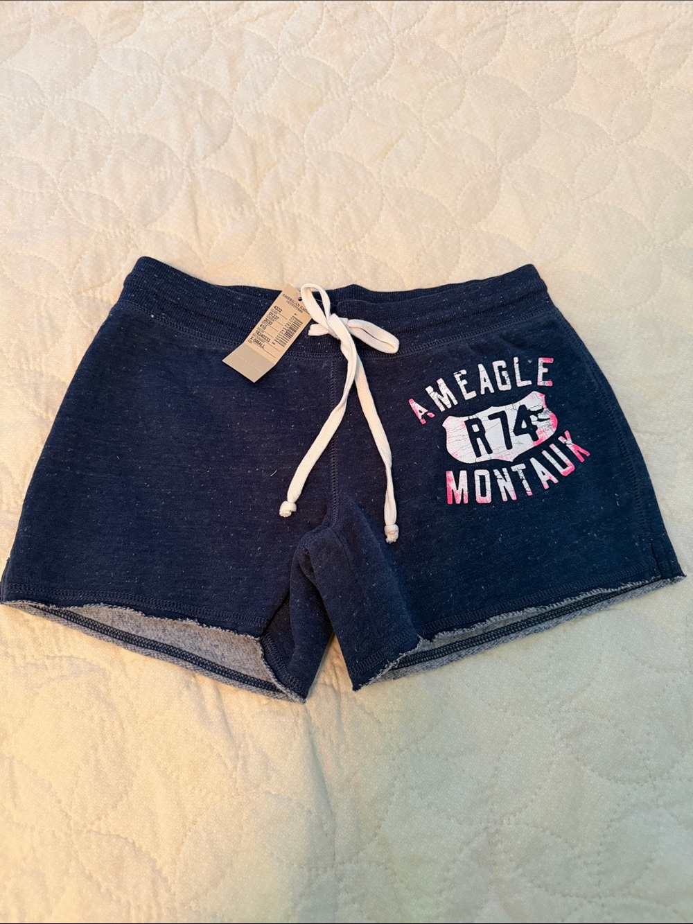 aerie Navy Montauk R74 Drawstring Athletic Shorts